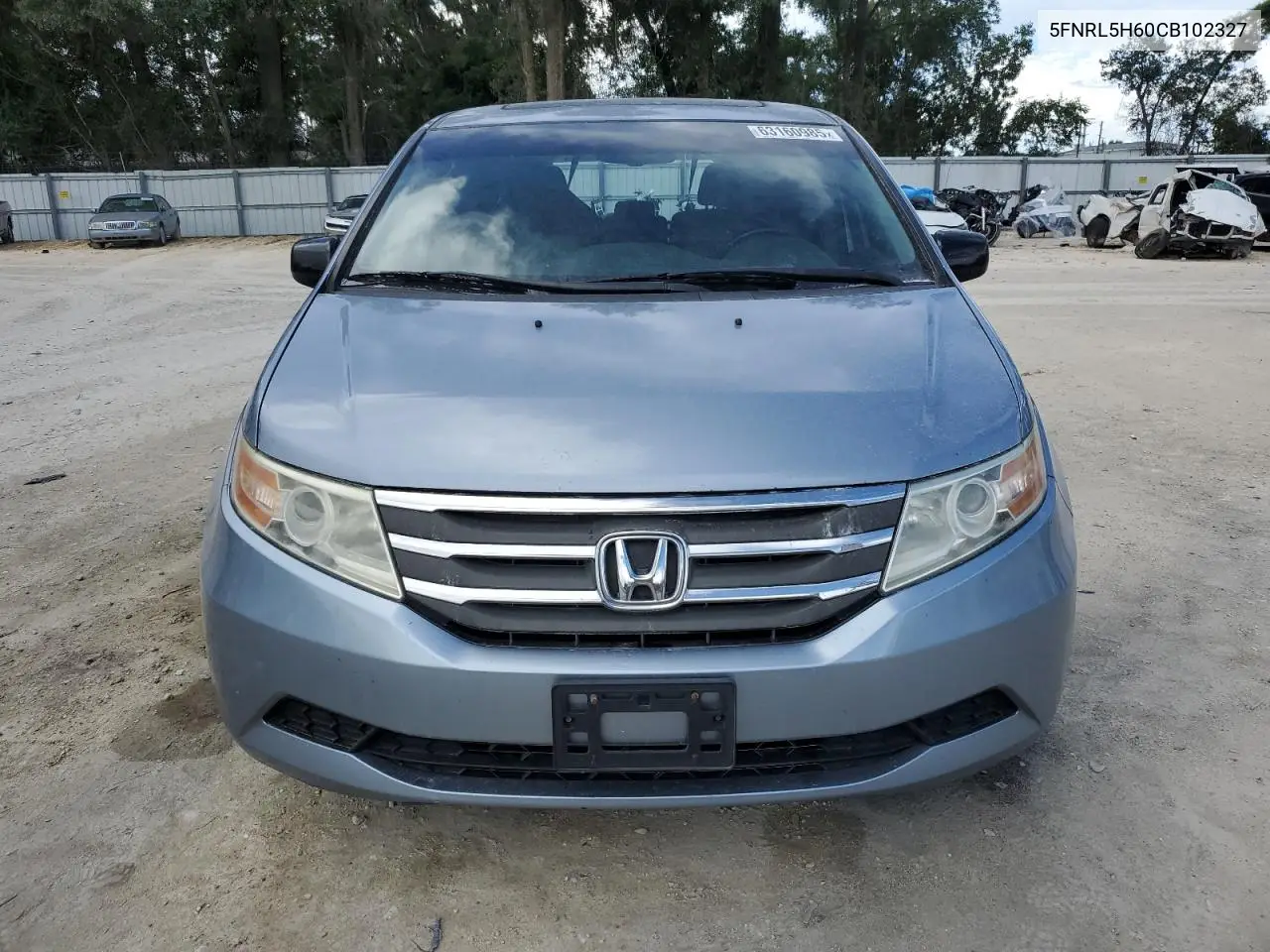 2012 Honda Odyssey Exl VIN: 5FNRL5H60CB102327 Lot: 63160985