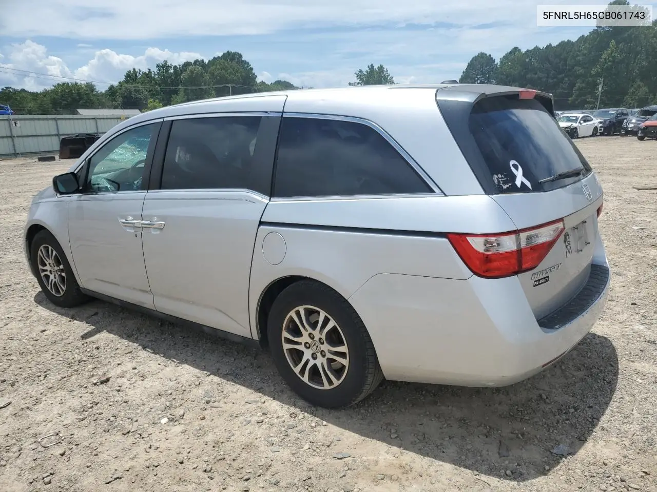 2012 Honda Odyssey Exl VIN: 5FNRL5H65CB061743 Lot: 63264275