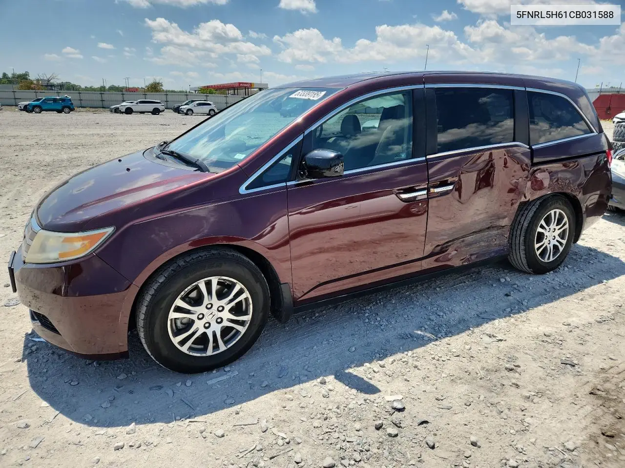 2012 Honda Odyssey Exl VIN: 5FNRL5H61CB031588 Lot: 63339185