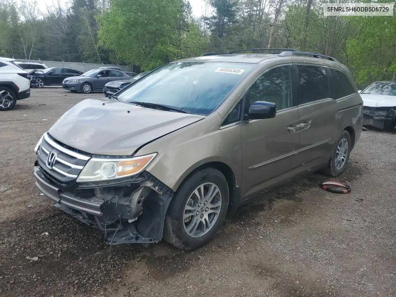 2013 Honda Odyssey Exl VIN: 5FNRL5H60DB506729 Lot: 56005345