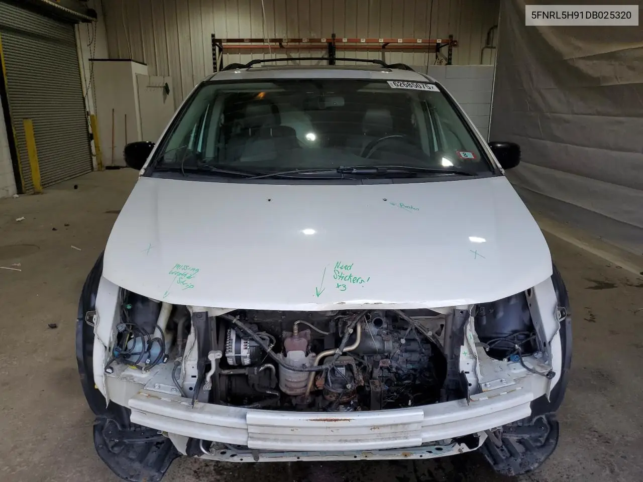 2013 Honda Odyssey Touring VIN: 5FNRL5H91DB025320 Lot: 62685075