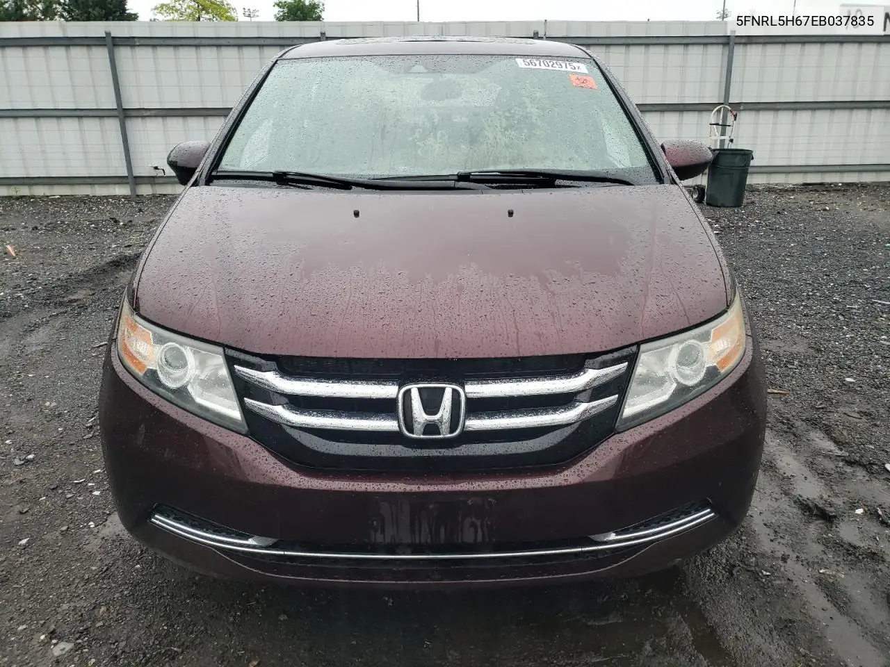2014 Honda Odyssey Exl VIN: 5FNRL5H67EB037835 Lot: 56702975