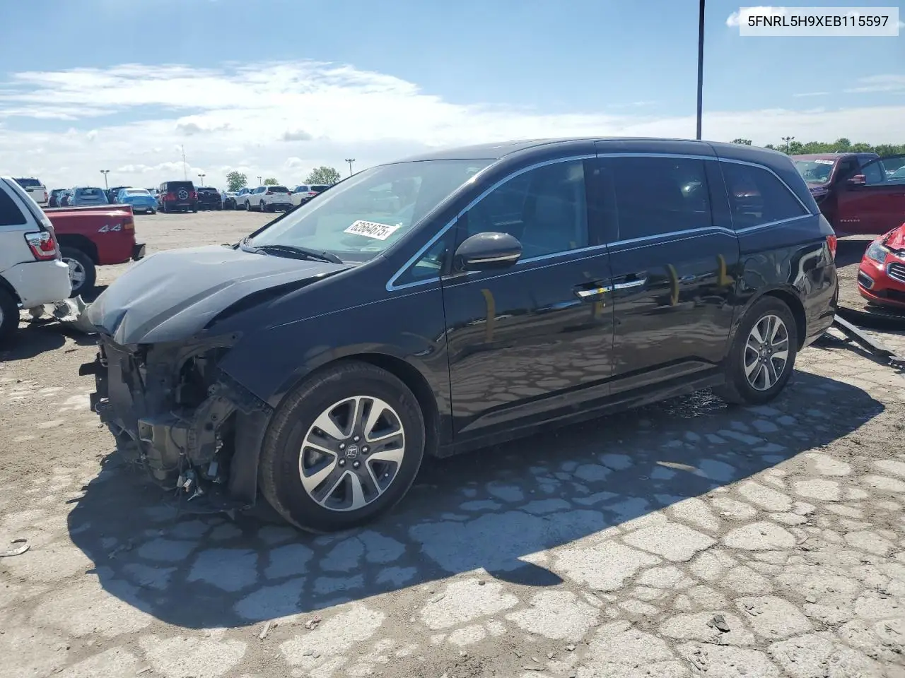 2014 Honda Odyssey Touring VIN: 5FNRL5H9XEB115597 Lot: 62664675