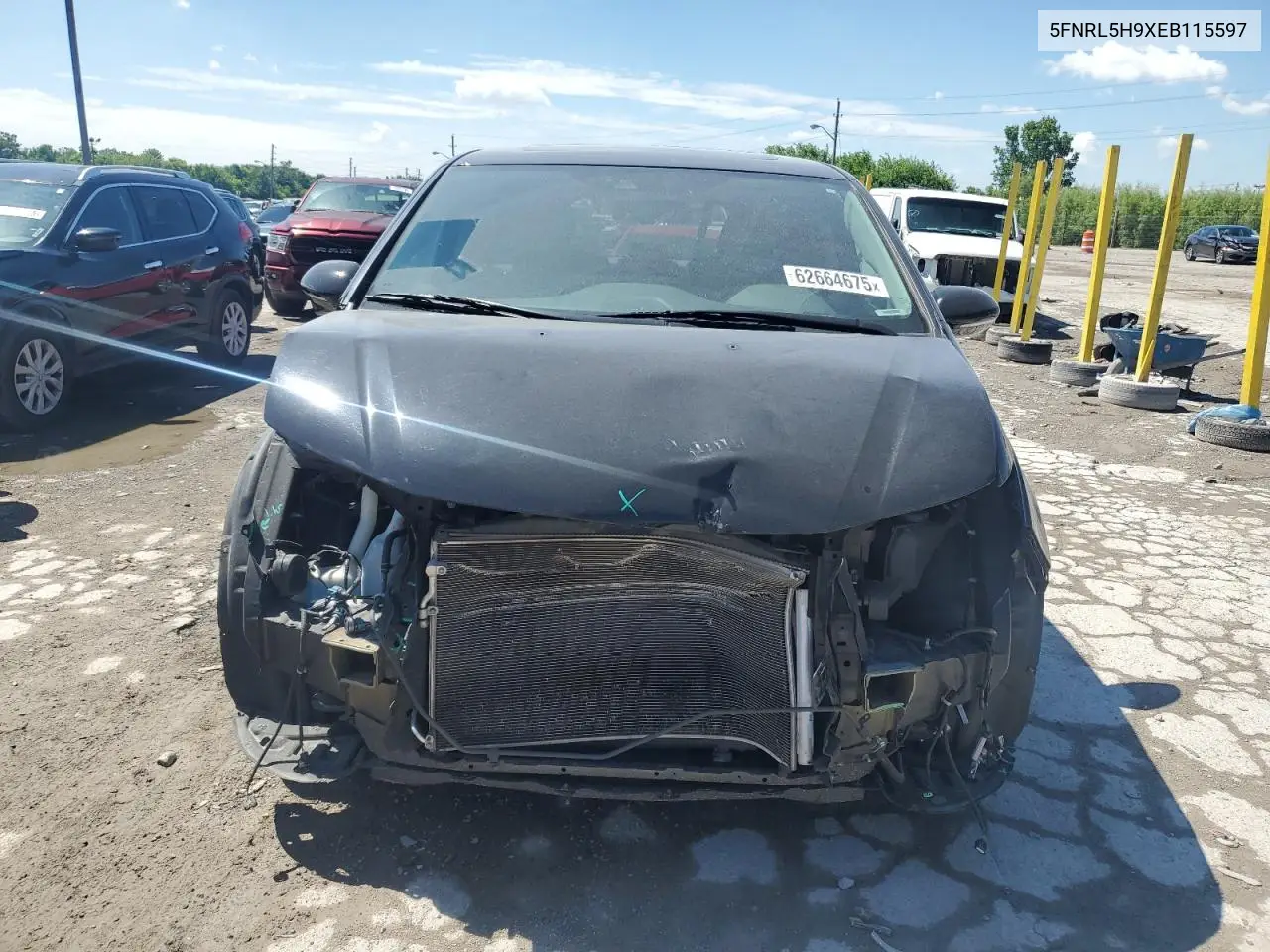 2014 Honda Odyssey Touring VIN: 5FNRL5H9XEB115597 Lot: 62664675