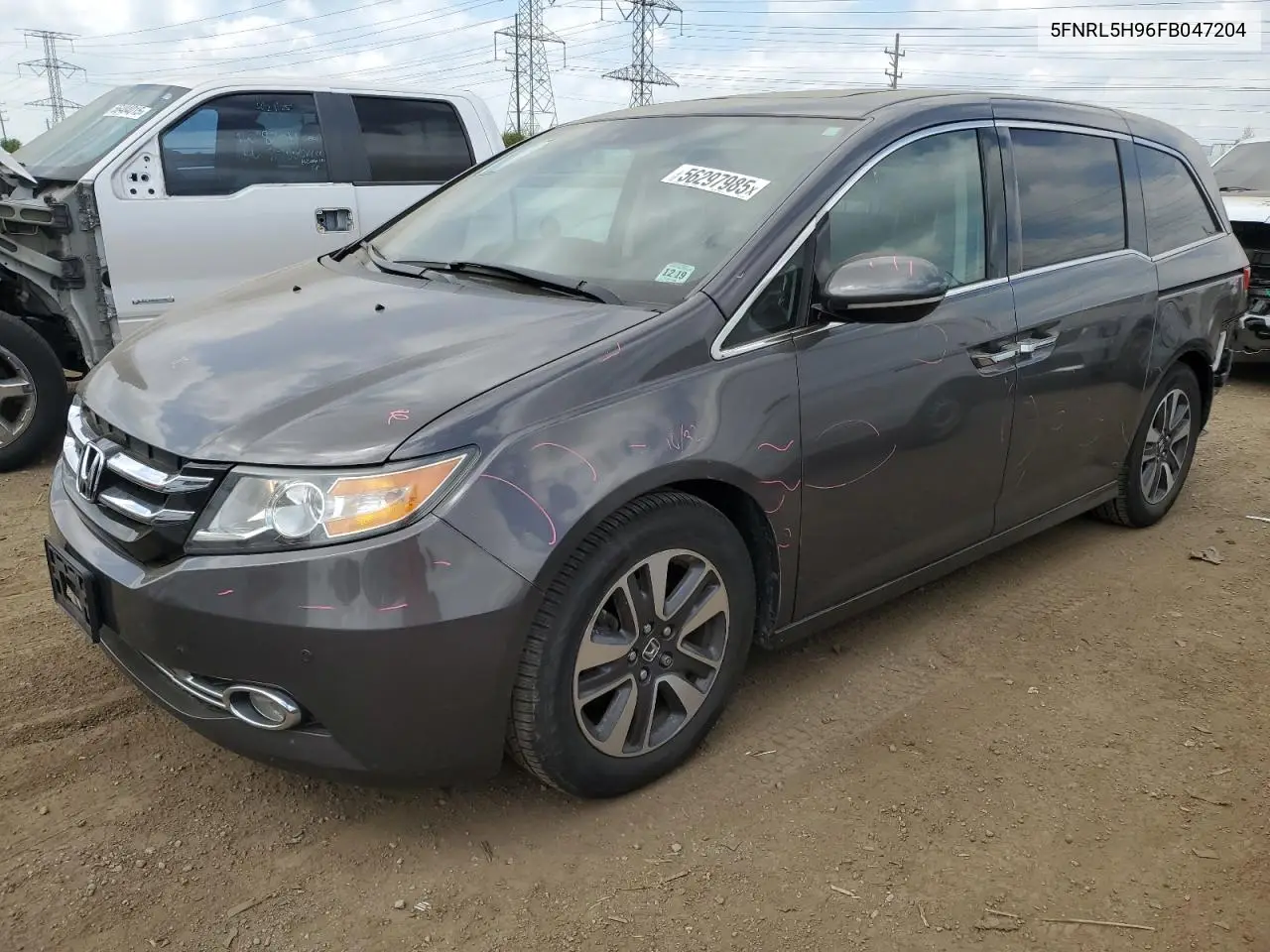 2015 Honda Odyssey Touring VIN: 5FNRL5H96FB047204 Lot: 56297985