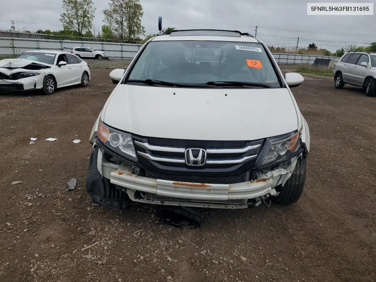 2015 Honda Odyssey Exl VIN: 5FNRL5H63FB131695 Lot: 56880925