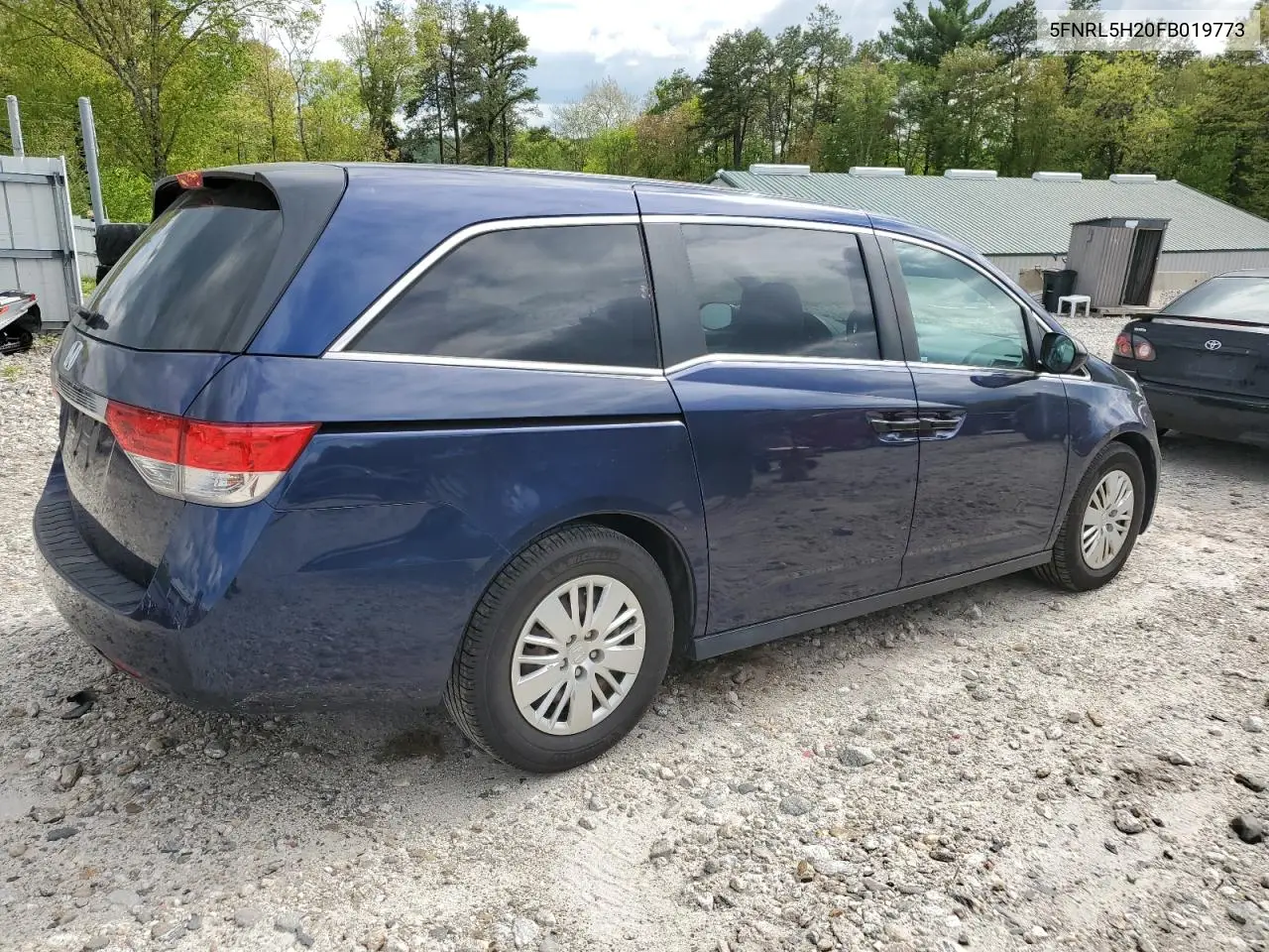 2015 Honda Odyssey Lx VIN: 5FNRL5H20FB019773 Lot: 56909105