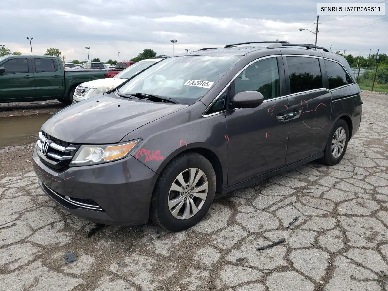 2015 Honda Odyssey Exl VIN: 5FNRL5H67FB069511 Lot: 63029705