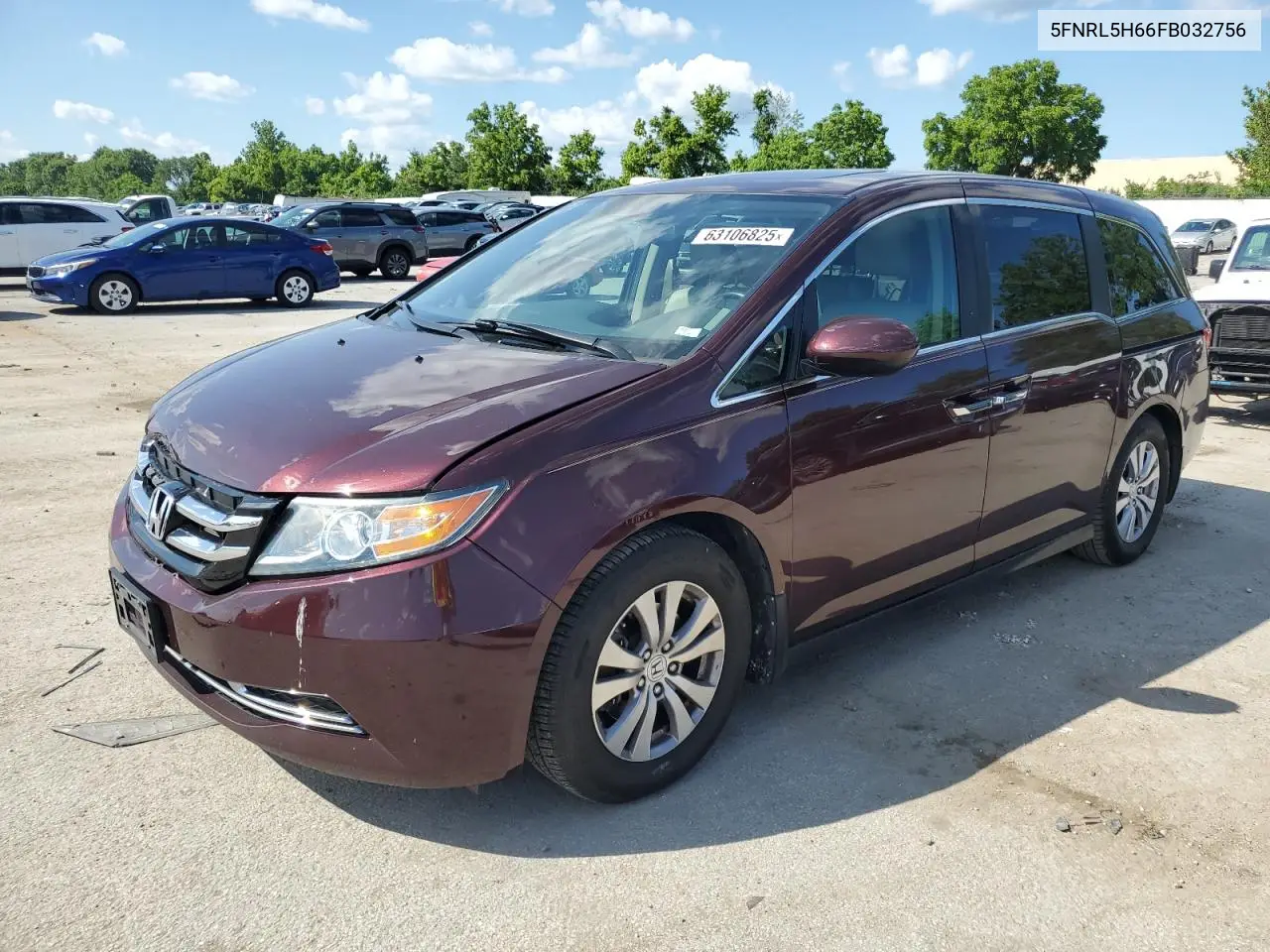 2015 Honda Odyssey Exl VIN: 5FNRL5H66FB032756 Lot: 63106825