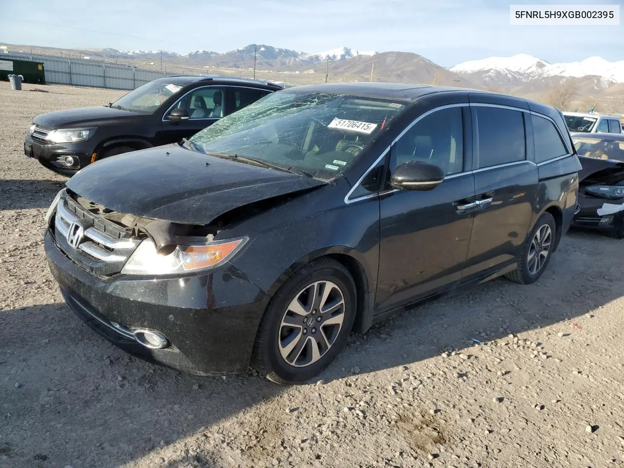 2016 Honda Odyssey Touring VIN: 5FNRL5H9XGB002395 Lot: 51706415