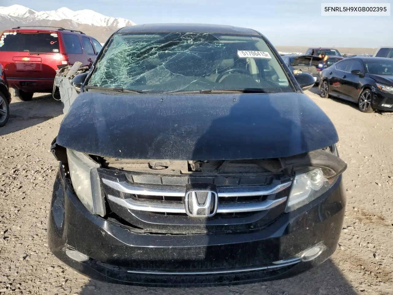 2016 Honda Odyssey Touring VIN: 5FNRL5H9XGB002395 Lot: 51706415