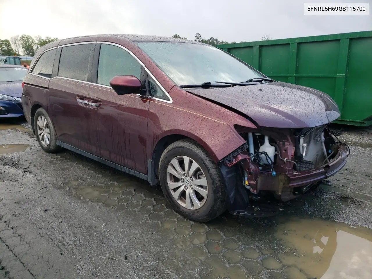 2016 Honda Odyssey Exl VIN: 5FNRL5H69GB115700 Lot: 56383265