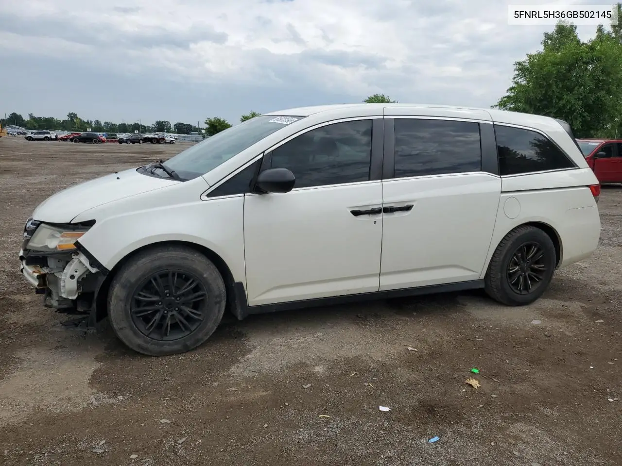 2016 Honda Odyssey Se VIN: 5FNRL5H36GB502145 Lot: 61923195