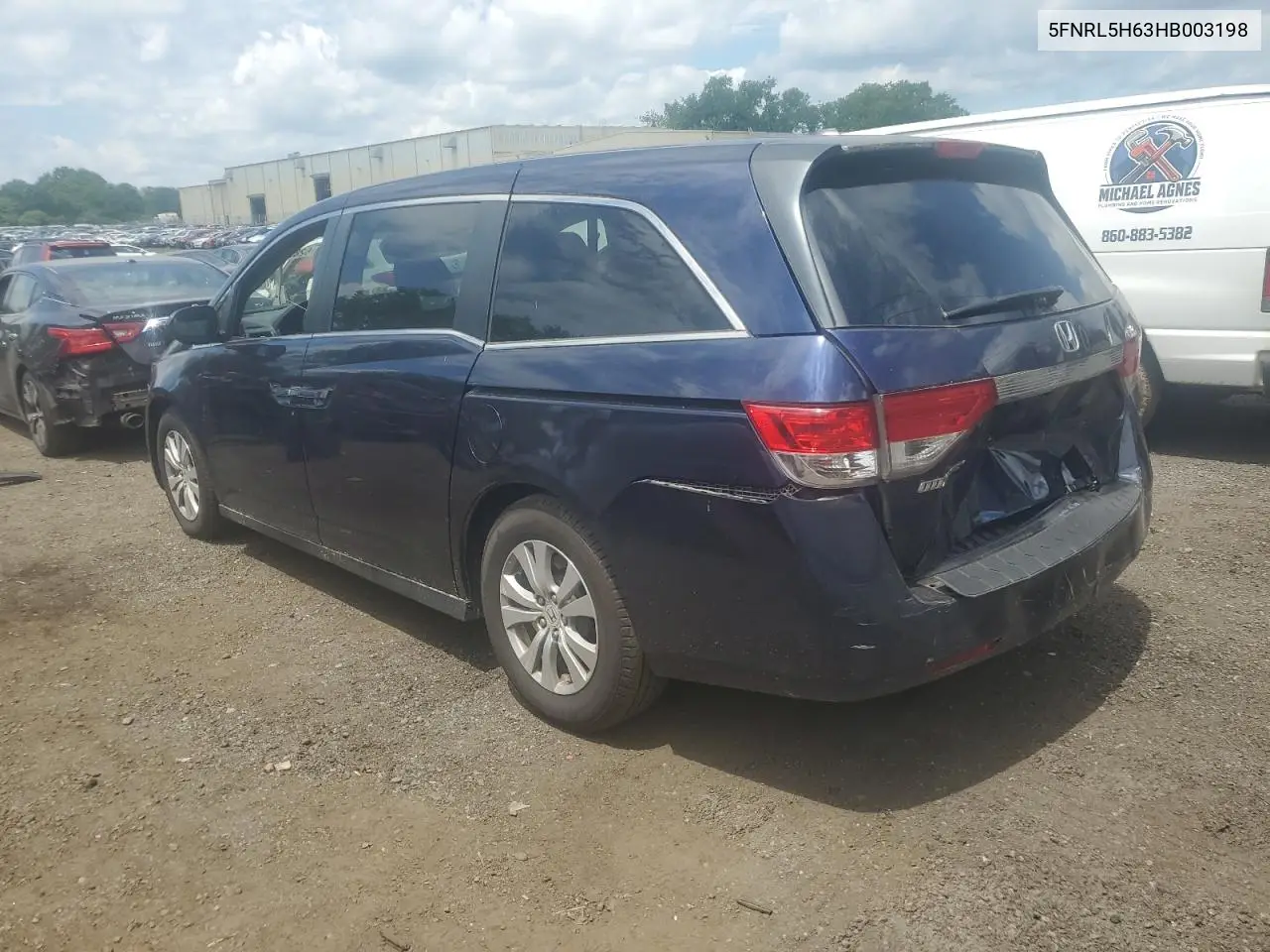2017 Honda Odyssey Exl VIN: 5FNRL5H63HB003198 Lot: 62858015