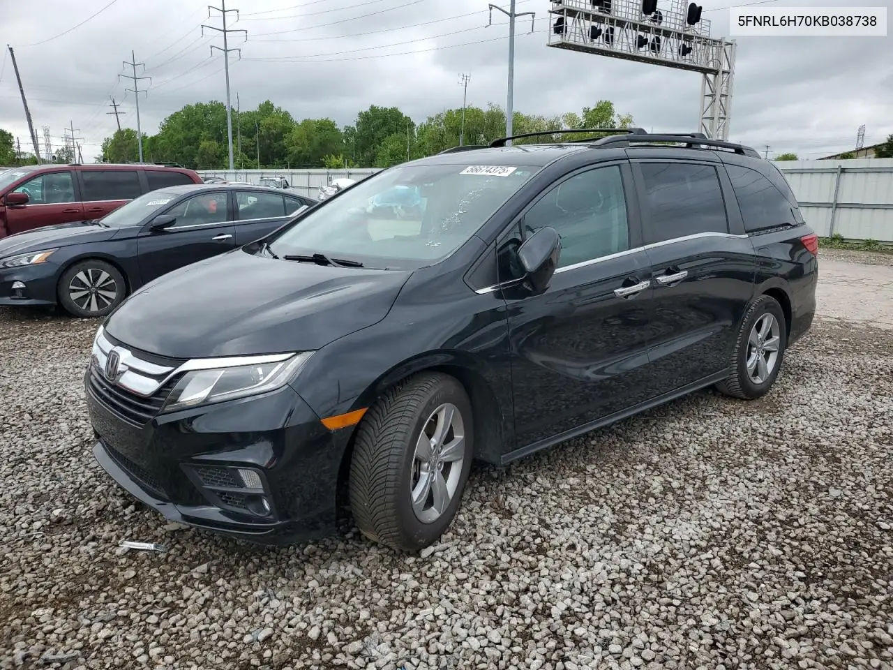 2019 Honda Odyssey Exl VIN: 5FNRL6H70KB038738 Lot: 56674375