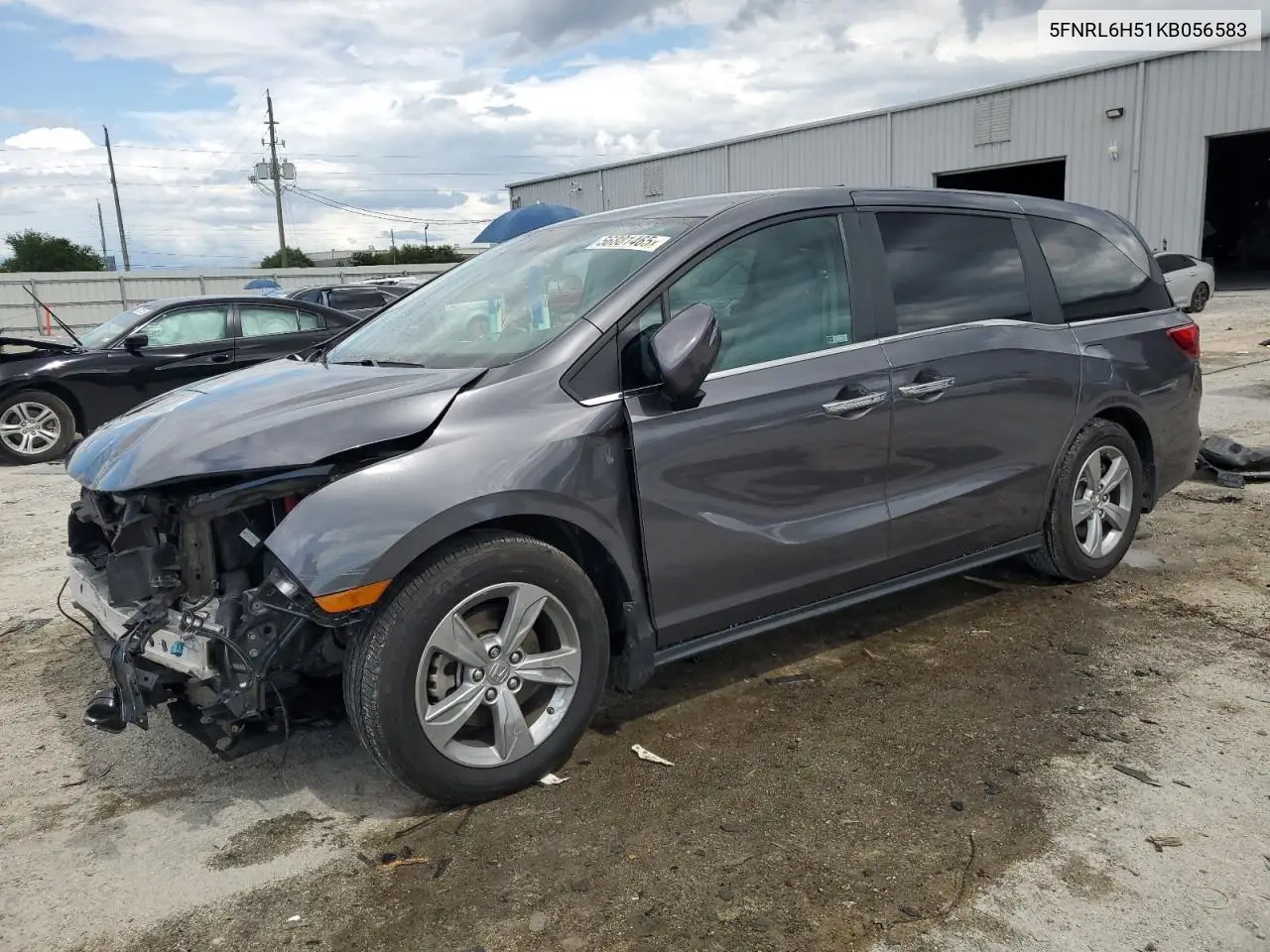 2019 Honda Odyssey Ex VIN: 5FNRL6H51KB056583 Lot: 56881465