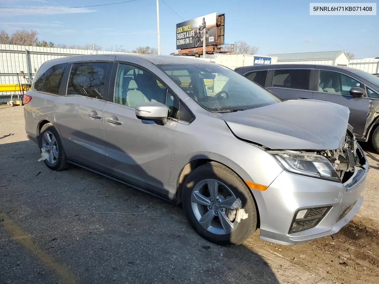 2019 Honda Odyssey Exl VIN: 5FNRL6H71KB071408 Lot: 82117804