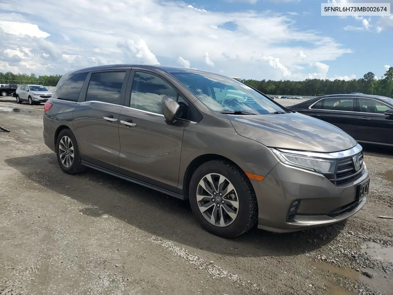 2021 Honda Odyssey Exl VIN: 5FNRL6H73MB002674 Lot: 56511175