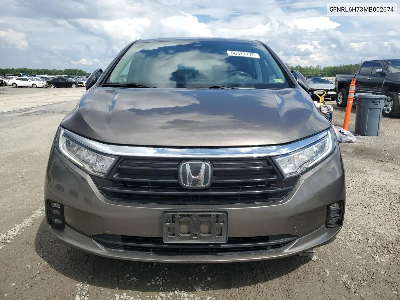 2021 Honda Odyssey Exl VIN: 5FNRL6H73MB002674 Lot: 56511175