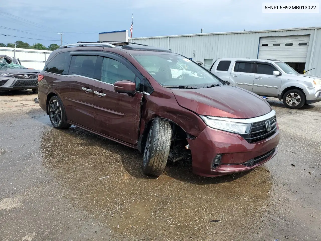 2021 Honda Odyssey Elite VIN: 5FNRL6H92MB013022 Lot: 61242685