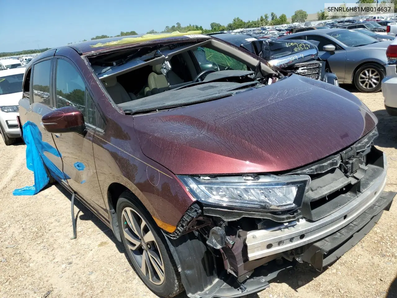 2021 Honda Odyssey Touring VIN: 5FNRL6H81MB014637 Lot: 66362053