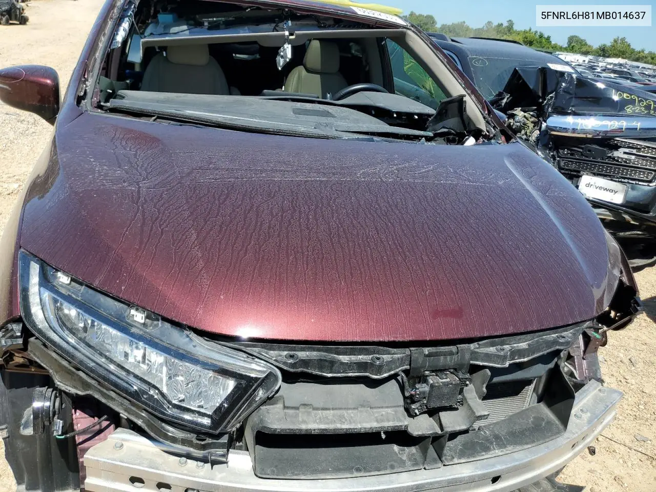 2021 Honda Odyssey Touring VIN: 5FNRL6H81MB014637 Lot: 66362053