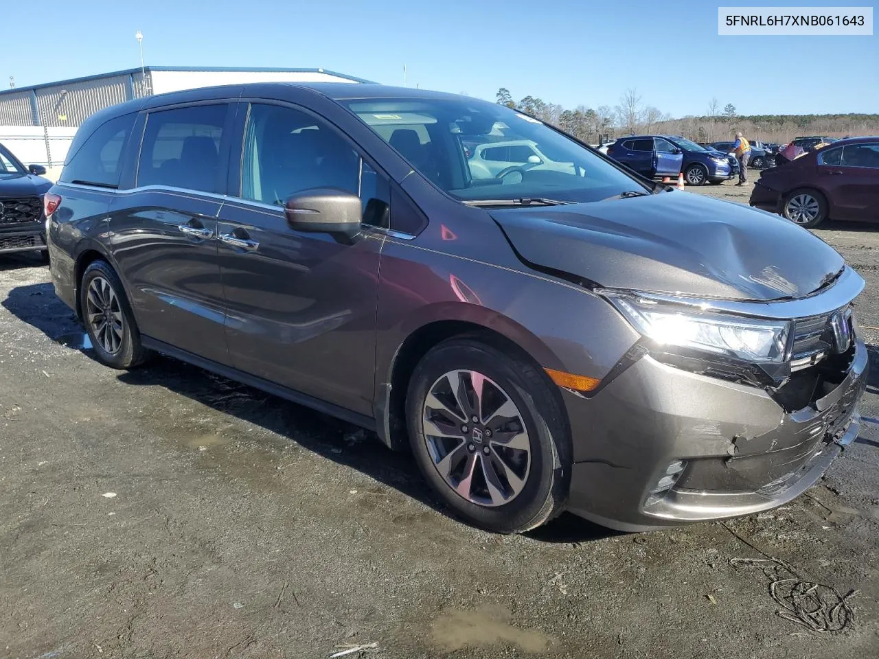 2022 Honda Odyssey Exl VIN: 5FNRL6H7XNB061643 Lot: 42940405