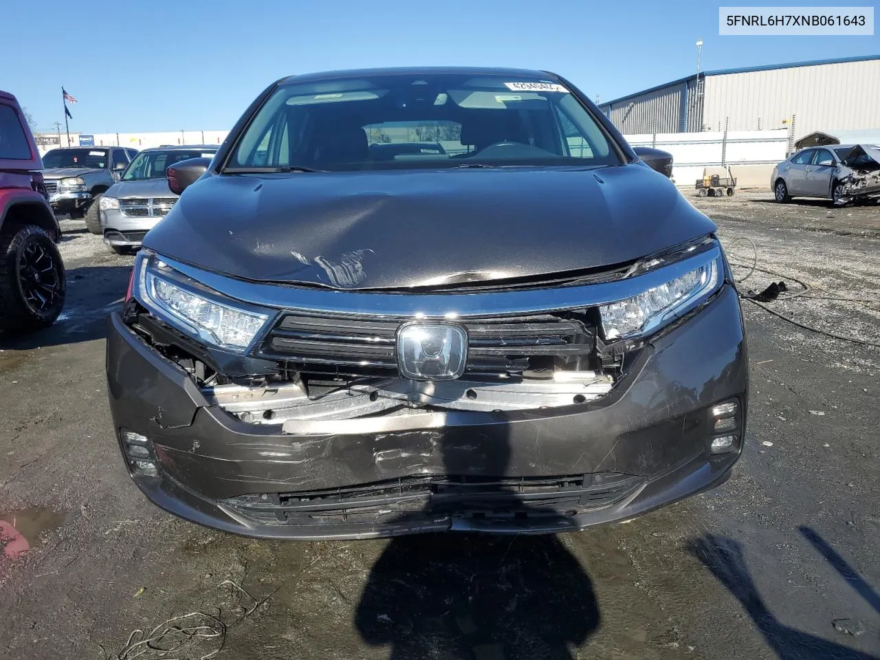 2022 Honda Odyssey Exl VIN: 5FNRL6H7XNB061643 Lot: 42940405