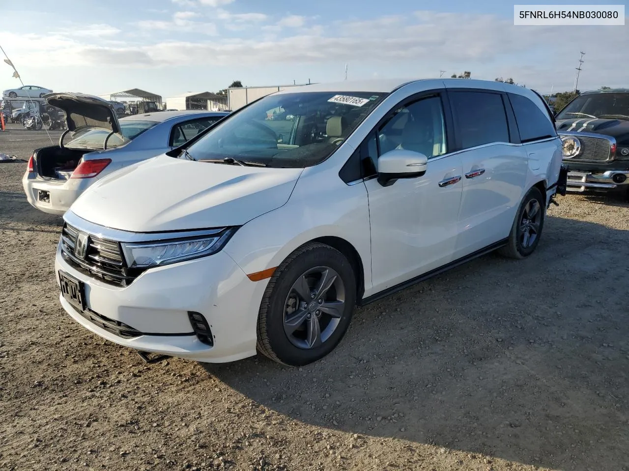 2022 Honda Odyssey Ex VIN: 5FNRL6H54NB030080 Lot: 43580165