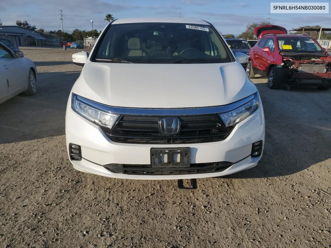 2022 Honda Odyssey Ex VIN: 5FNRL6H54NB030080 Lot: 43580165