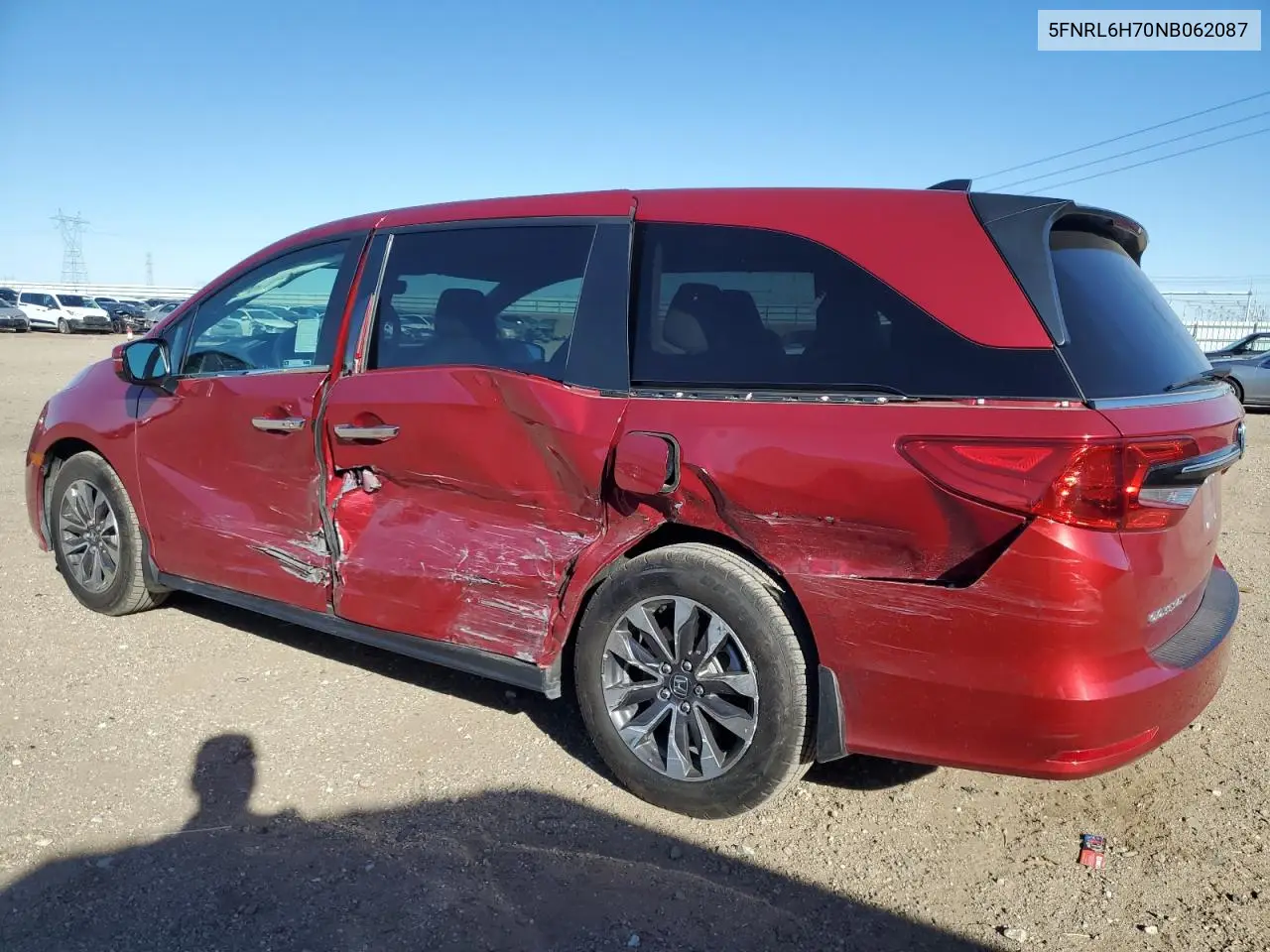 2022 Honda Odyssey Exl VIN: 5FNRL6H70NB062087 Lot: 46378875