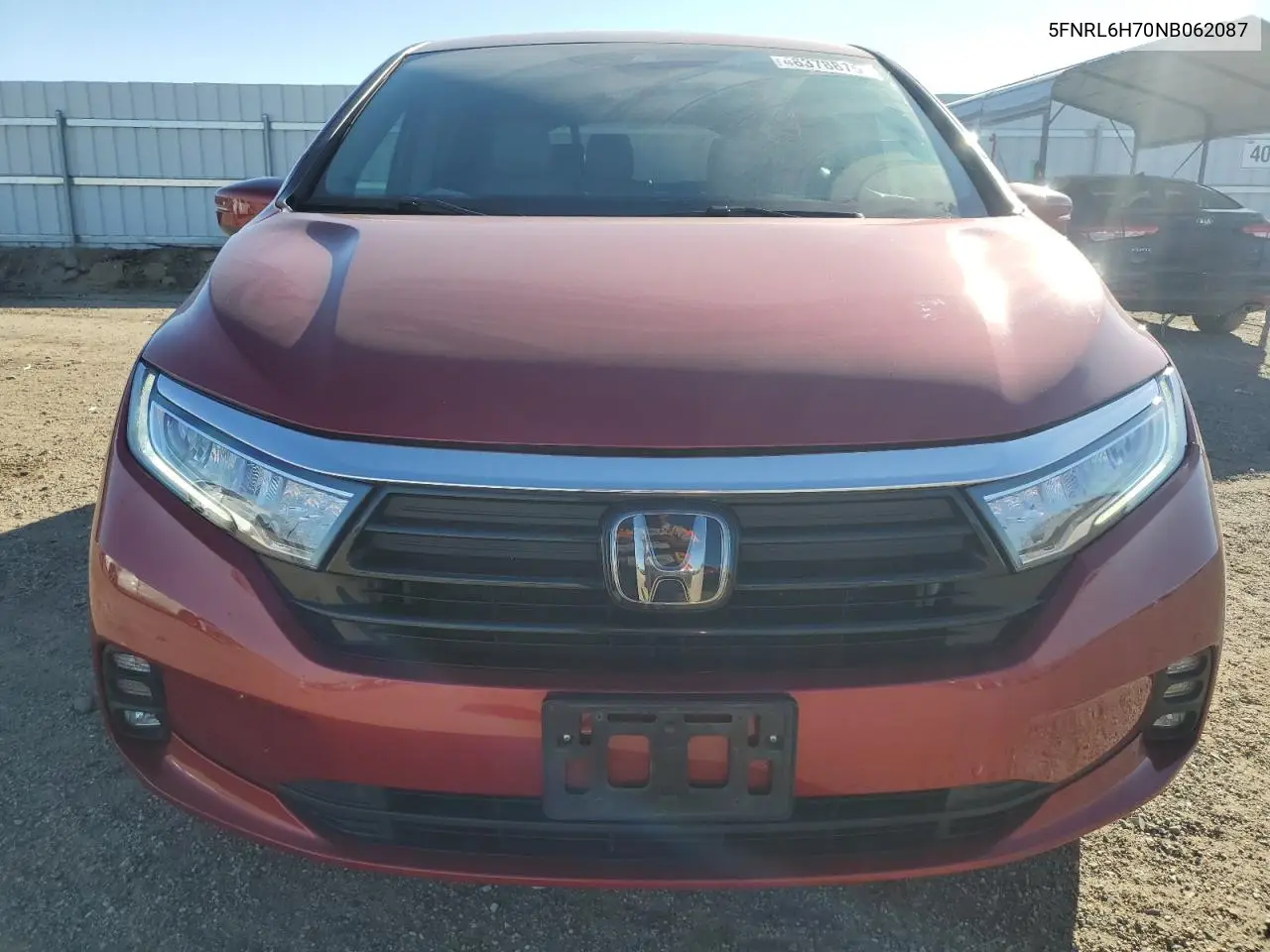 2022 Honda Odyssey Exl VIN: 5FNRL6H70NB062087 Lot: 46378875