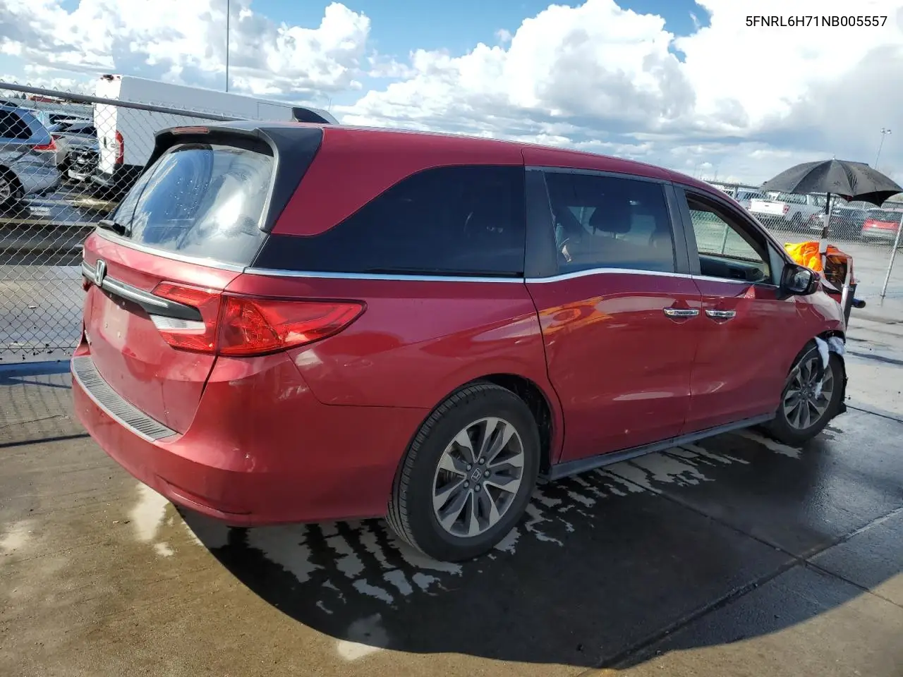 2022 Honda Odyssey Exl VIN: 5FNRL6H71NB005557 Lot: 49012375