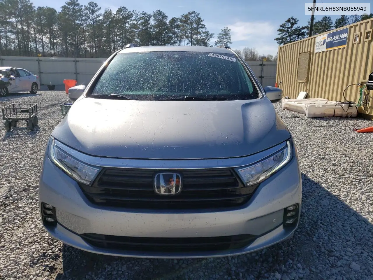 2022 Honda Odyssey Touring VIN: 5FNRL6H83NB055949 Lot: 49579145