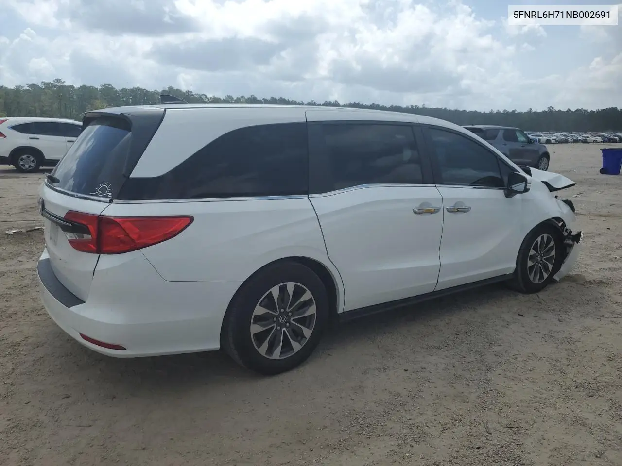 2022 Honda Odyssey Exl VIN: 5FNRL6H71NB002691 Lot: 51344185