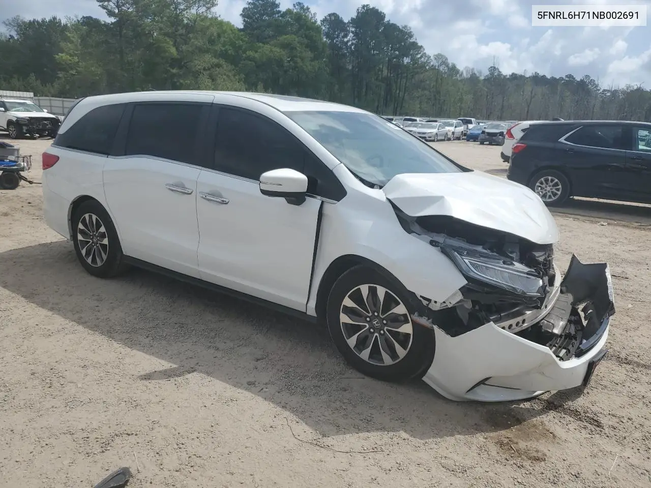 2022 Honda Odyssey Exl VIN: 5FNRL6H71NB002691 Lot: 51344185