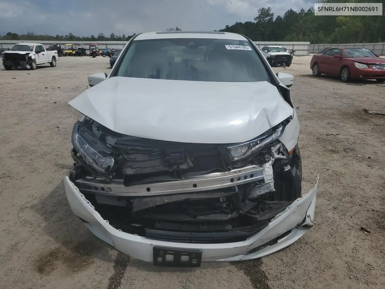 2022 Honda Odyssey Exl VIN: 5FNRL6H71NB002691 Lot: 51344185