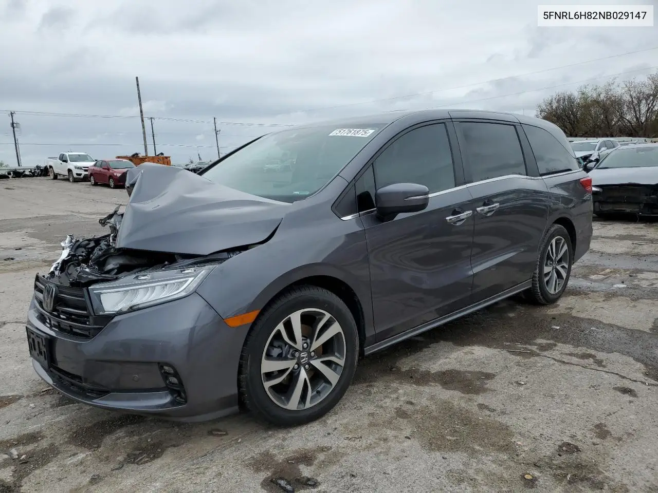 2022 Honda Odyssey Touring VIN: 5FNRL6H82NB029147 Lot: 51761875