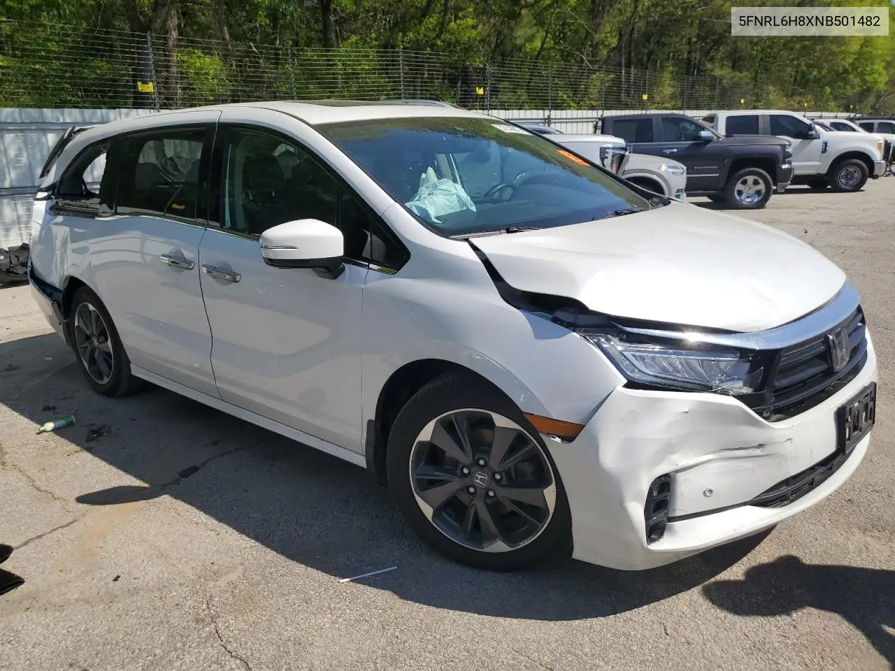2022 Honda Odyssey Touring VIN: 5FNRL6H8XNB501482 Lot: 52148875