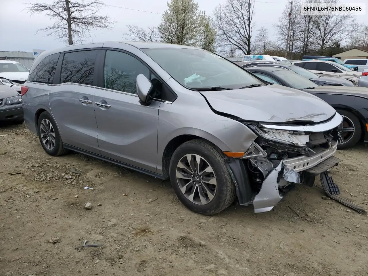 2022 Honda Odyssey Exl VIN: 5FNRL6H76NB060456 Lot: 52706755