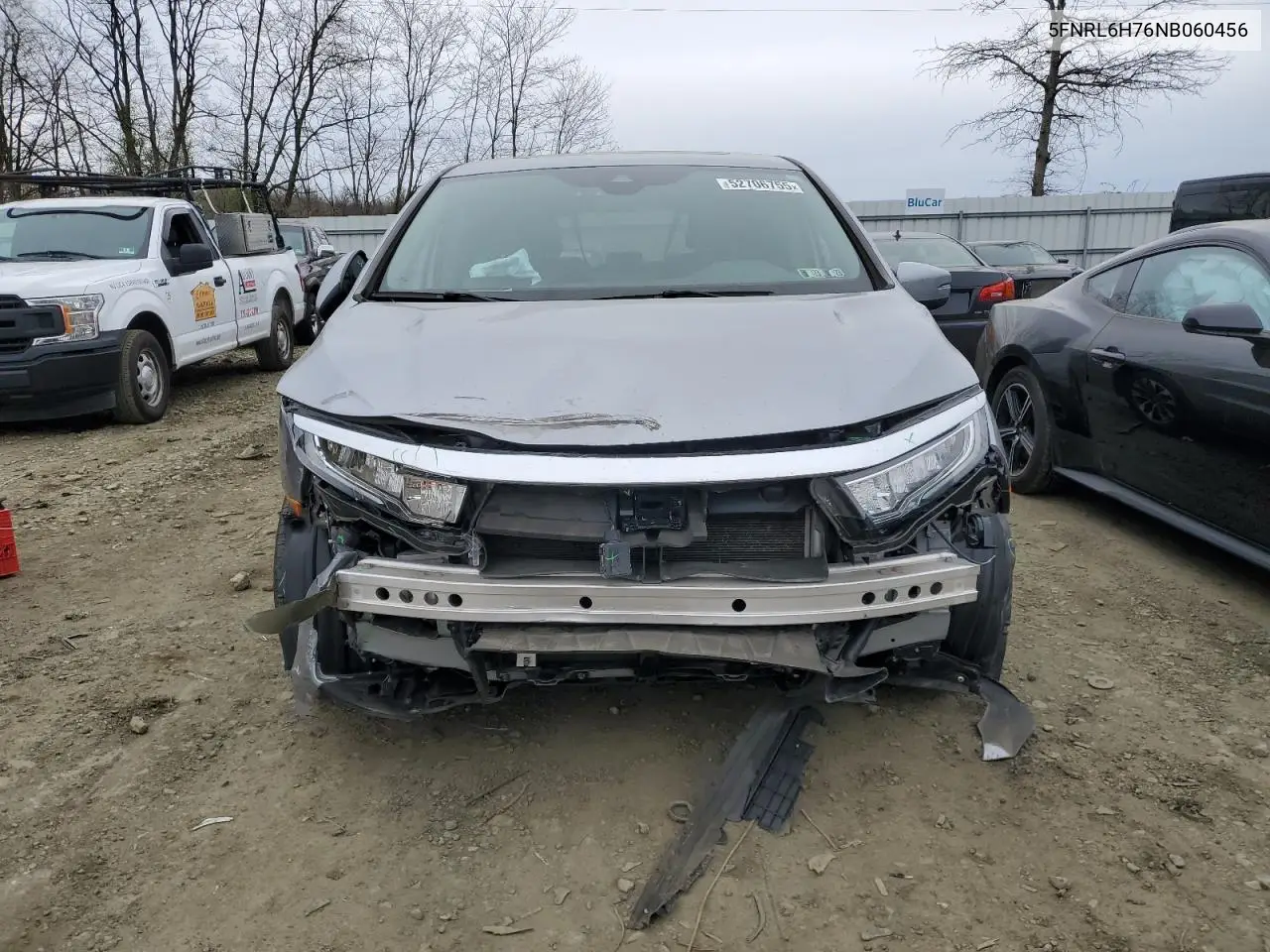 2022 Honda Odyssey Exl VIN: 5FNRL6H76NB060456 Lot: 52706755