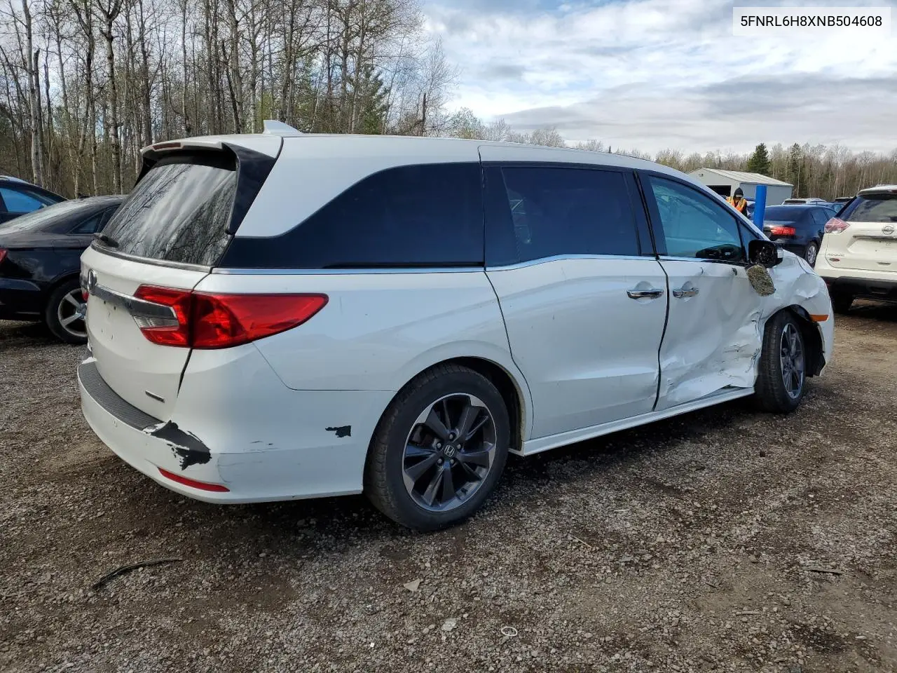 2022 Honda Odyssey Touring VIN: 5FNRL6H8XNB504608 Lot: 53189225