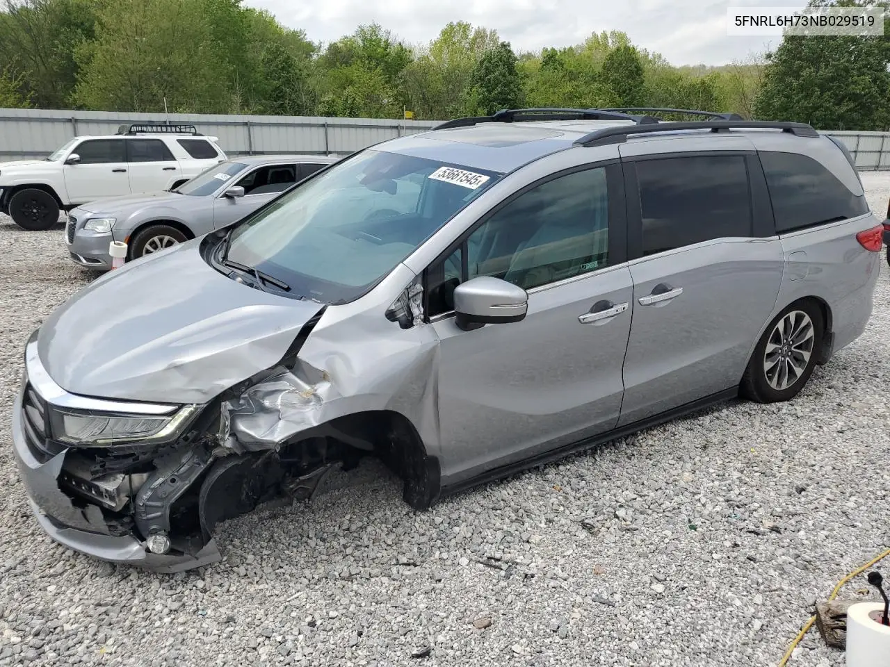 2022 Honda Odyssey Exl VIN: 5FNRL6H73NB029519 Lot: 53661545