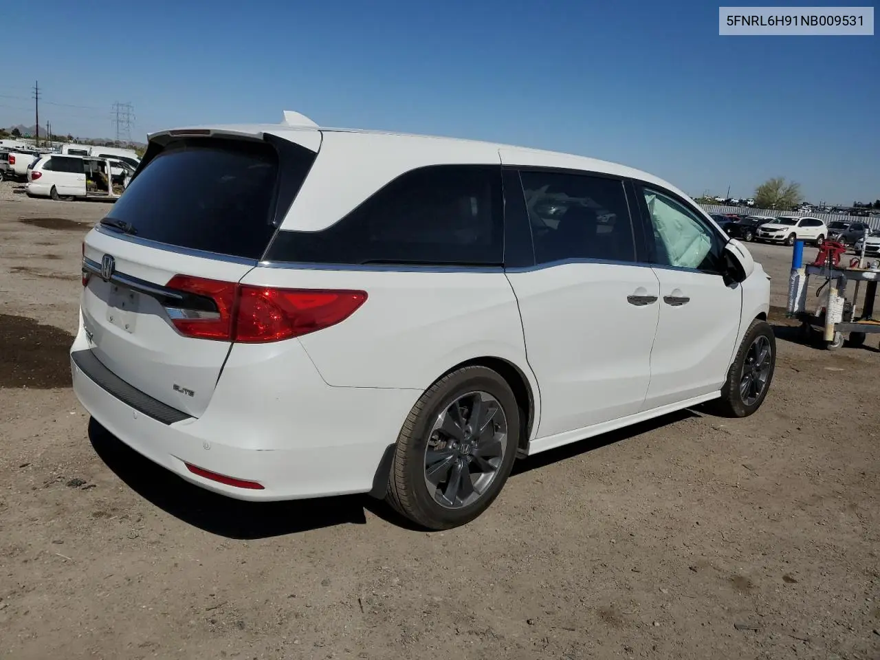 2022 Honda Odyssey Elite VIN: 5FNRL6H91NB009531 Lot: 54019135
