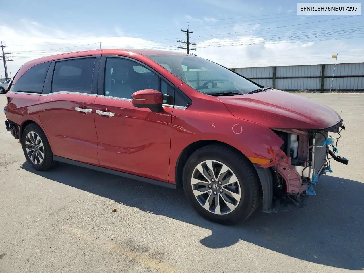 2022 Honda Odyssey Exl VIN: 5FNRL6H76NB017297 Lot: 54061605