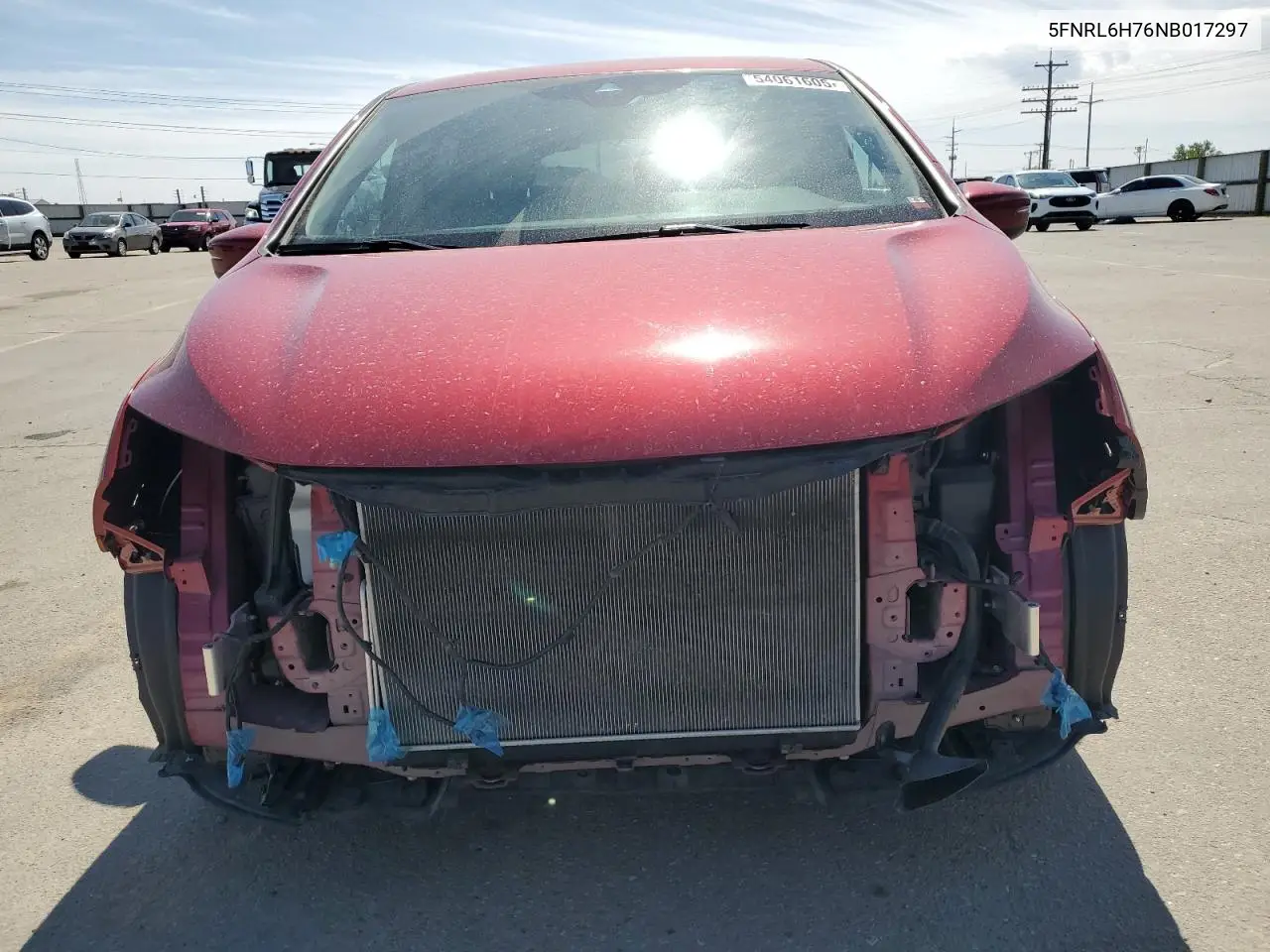 2022 Honda Odyssey Exl VIN: 5FNRL6H76NB017297 Lot: 54061605