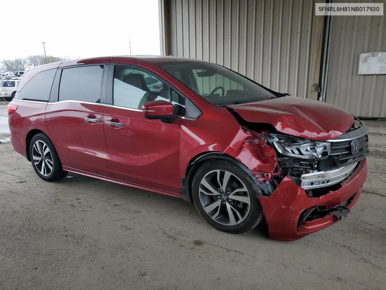 2022 Honda Odyssey Touring VIN: 5FNRL6H81NB017930 Lot: 54611165