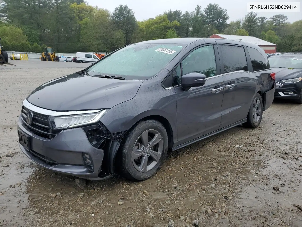 2022 Honda Odyssey Ex VIN: 5FNRL6H52NB029414 Lot: 55947155