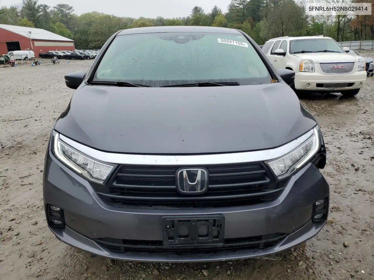 2022 Honda Odyssey Ex VIN: 5FNRL6H52NB029414 Lot: 55947155