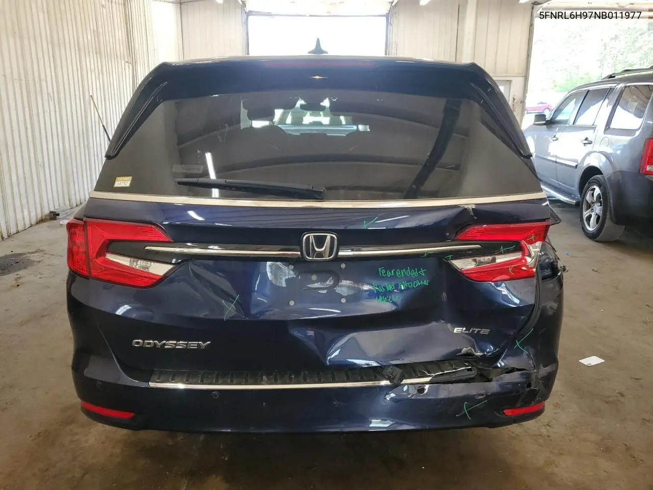 2022 Honda Odyssey Elite VIN: 5FNRL6H97NB011977 Lot: 56356345